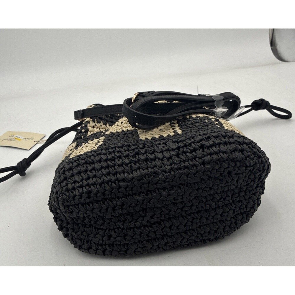 NWT Universal Thread Black and White Checkered Woven Crossbody Bag - Picture 5 of 6